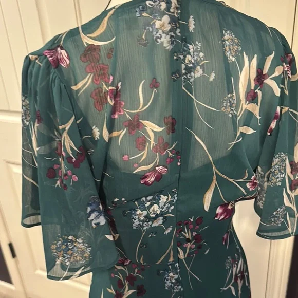 Calvin Klein Teal Floral Midi Dress - Picture 3 of 5